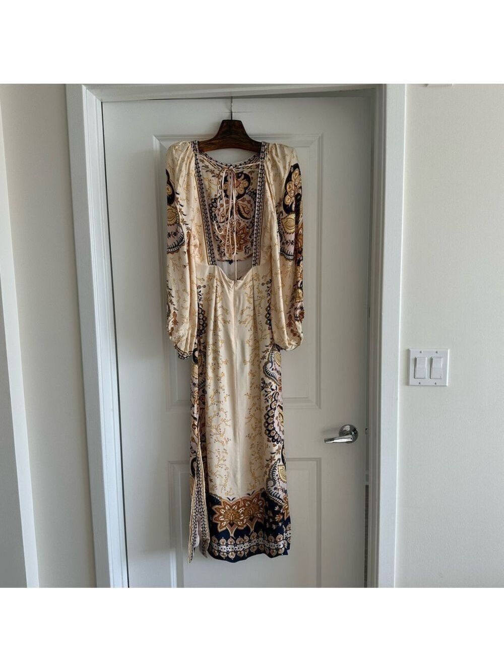 Farm Rio Beige Boho Midi Dress - Picture 2 of 8